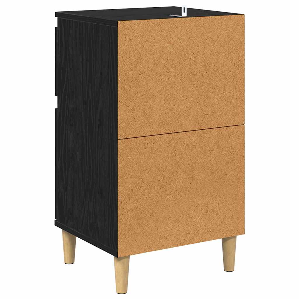 Nachttisch 2 pcs Schwarz Eichen-Optik 40 x 35 x 70 cm