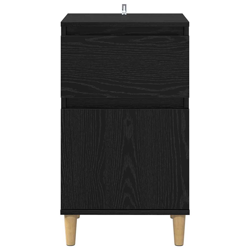 Nachttisch 2 pcs Schwarz Eichen-Optik 40 x 35 x 70 cm