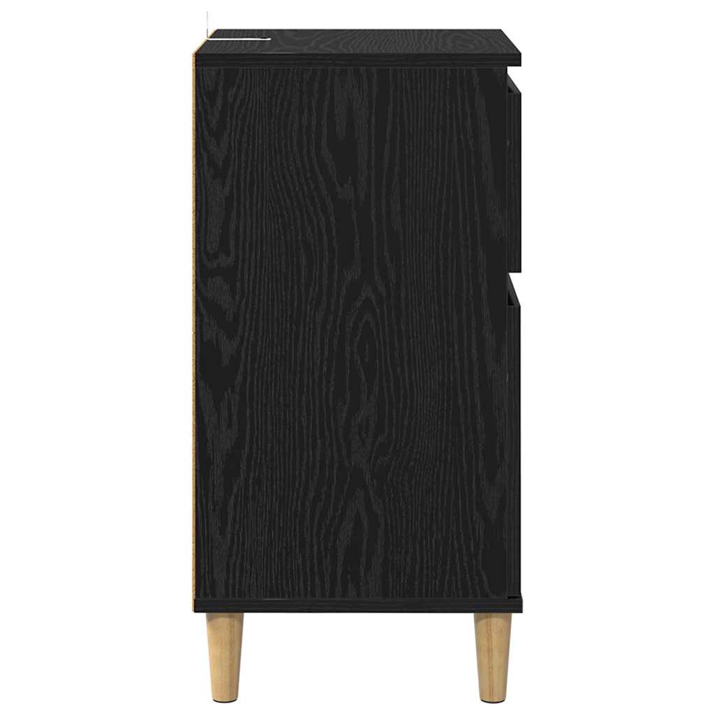 Nachttisch 2 pcs Schwarz Eichen-Optik 40 x 35 x 70 cm