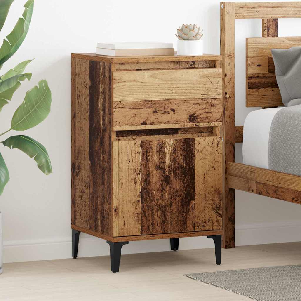 Nachttisch mit Schubladen Altholz 40 x 35 x 70 cm Holzwerkstoff
