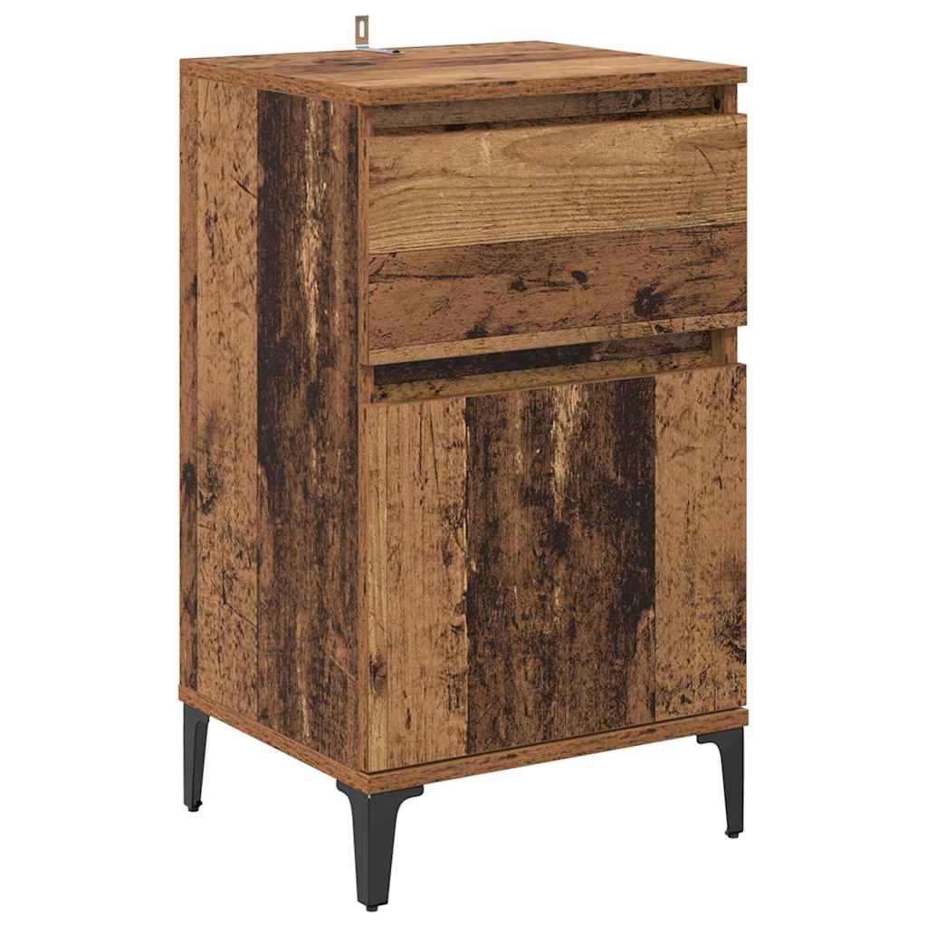 Nachttisch mit Schubladen Altholz 40 x 35 x 70 cm Holzwerkstoff