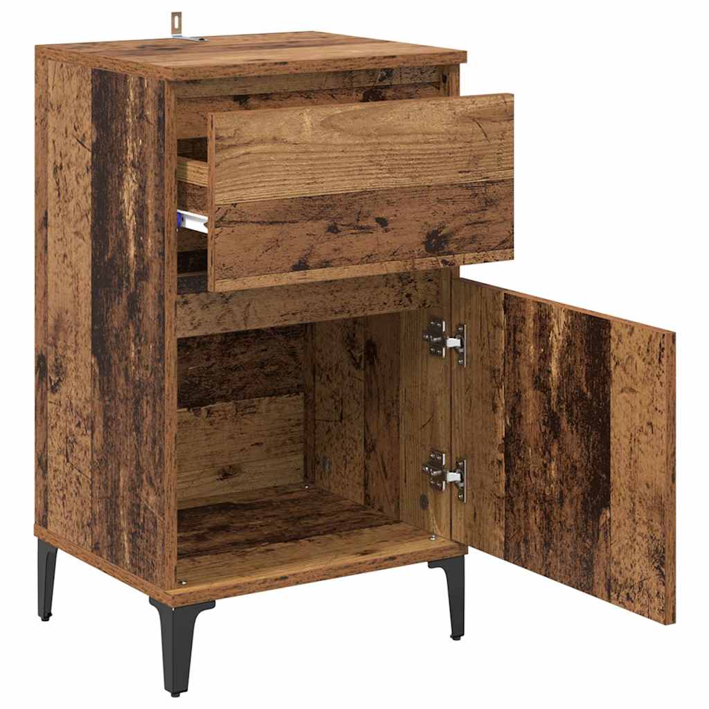 Nachttisch mit Schubladen Altholz 40 x 35 x 70 cm Holzwerkstoff