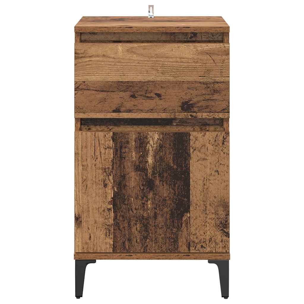 Nachttisch mit Schubladen Altholz 40 x 35 x 70 cm Holzwerkstoff