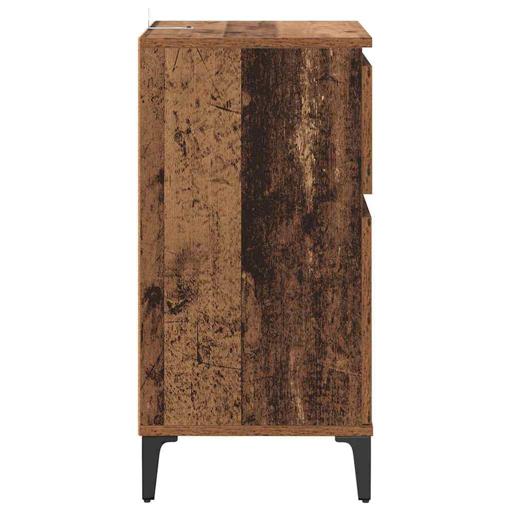 Nachttisch mit Schubladen Altholz 40 x 35 x 70 cm Holzwerkstoff