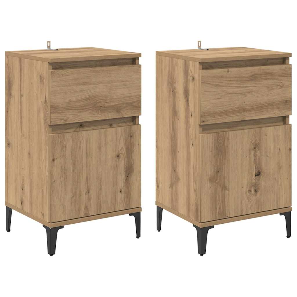 Nachttisch 2 pcs Artisan-Eiche 40 x 35 x 70 cm Holzwerkstoff