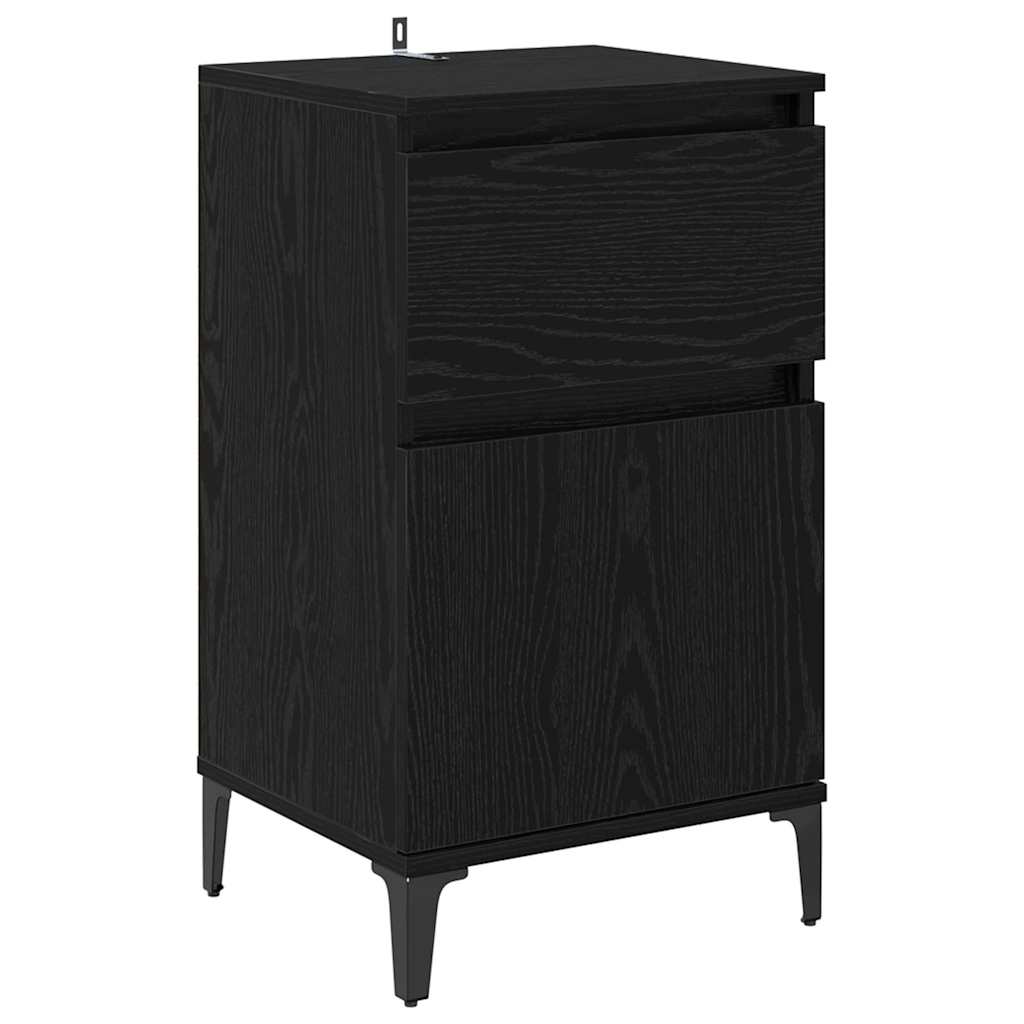 Nachttisch 2 pcs Schwarz Eichen-Optik 40 x 35 x 70 cm