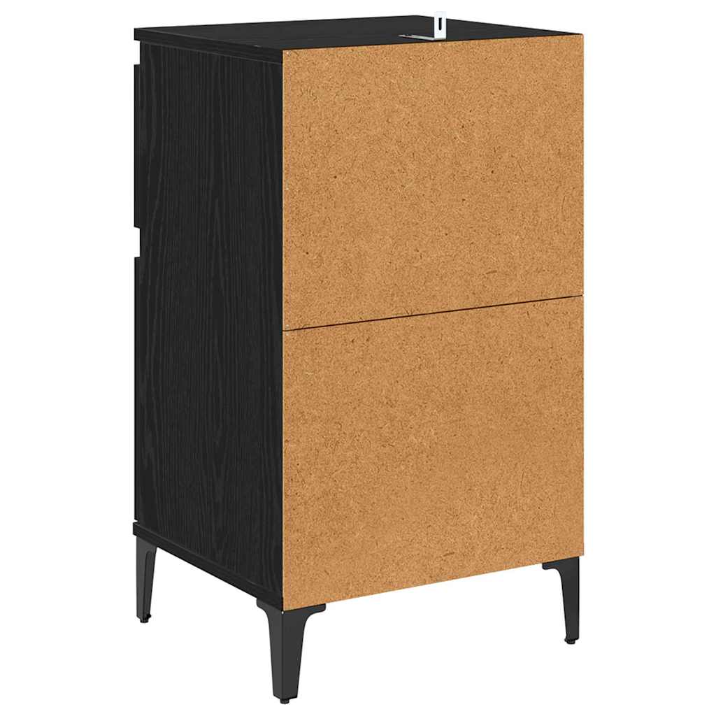 Nachttisch 2 pcs Schwarz Eichen-Optik 40 x 35 x 70 cm