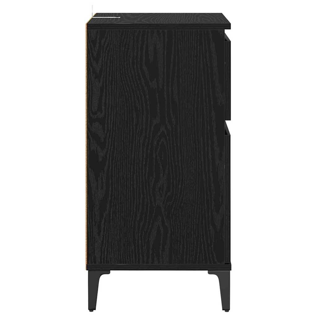 Nachttisch 2 pcs Schwarz Eichen-Optik 40 x 35 x 70 cm