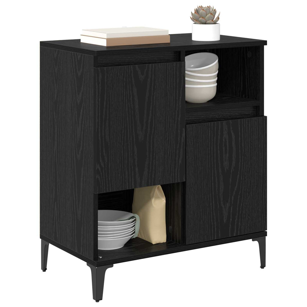 Sideboard Schwarz Eichen-Optik 60 x 35 x 70 cm Holzwerkstoff