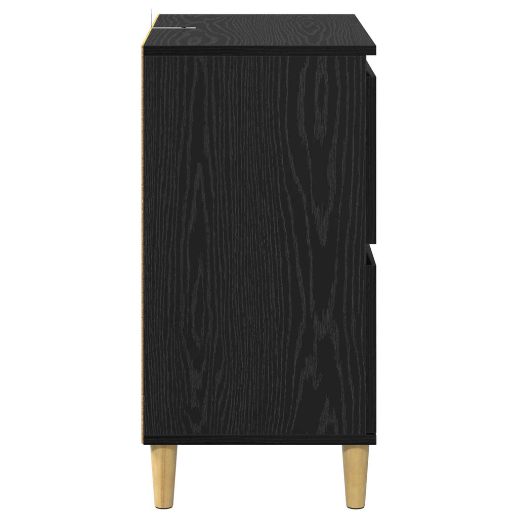 Sideboard Schwarz Eichen-Optik 60 x 35 x 70 cm Holzwerkstoff