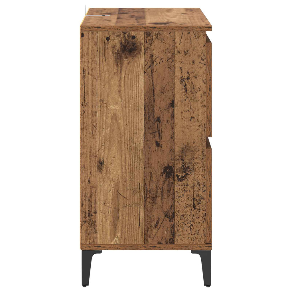 Sideboard Altholz 60 x 35 x 70 cm Verbundholz und Eisen