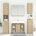 Waschbeckenunterschrank mit Regal Sonoma-Eiche 80 x 33 x 60 cm