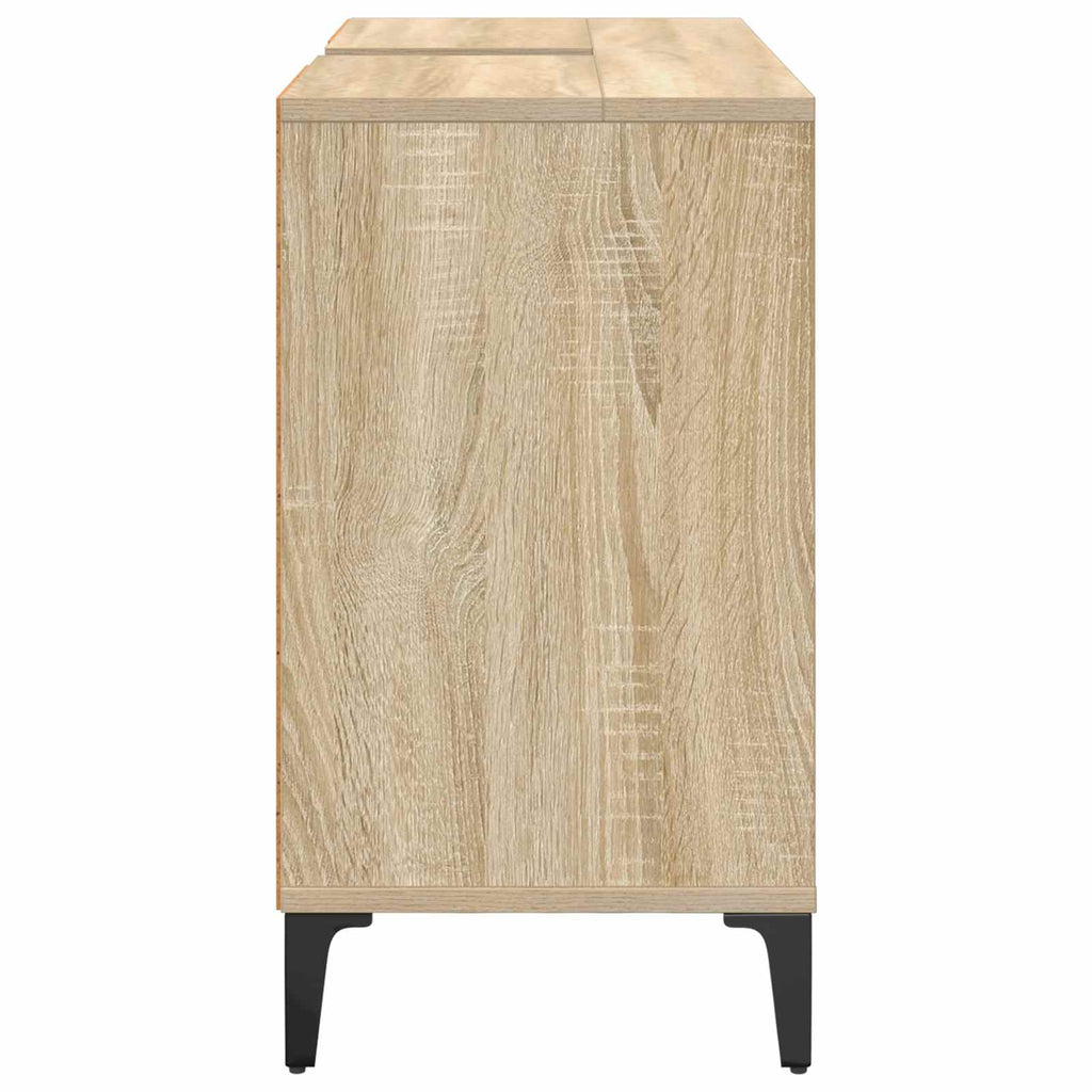 Waschbeckenunterschrank mit Regal Sonoma-Eiche 80 x 33 x 60 cm