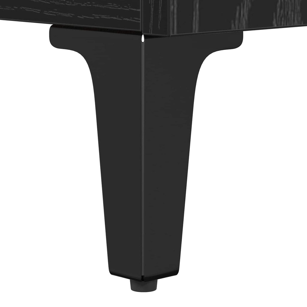 Waschbeckenunterschrank Schwarz Eichen-Optik 80 x 33 x 60 cm