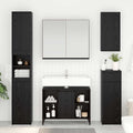 Waschbeckenunterschrank Schwarz Eichen-Optik 80 x 33 x 60 cm