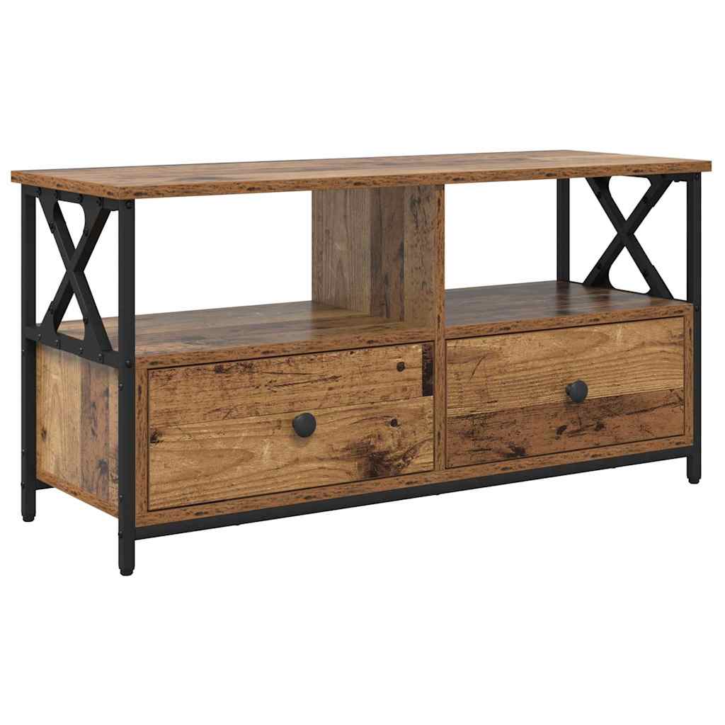 TV-Schränk Altholz 90 x 33 x 45 cm Ingenieure Holz und Stahl