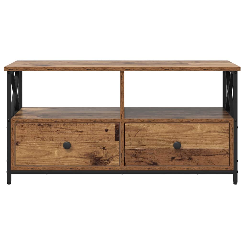TV-Schränk Altholz 90 x 33 x 45 cm Ingenieure Holz und Stahl