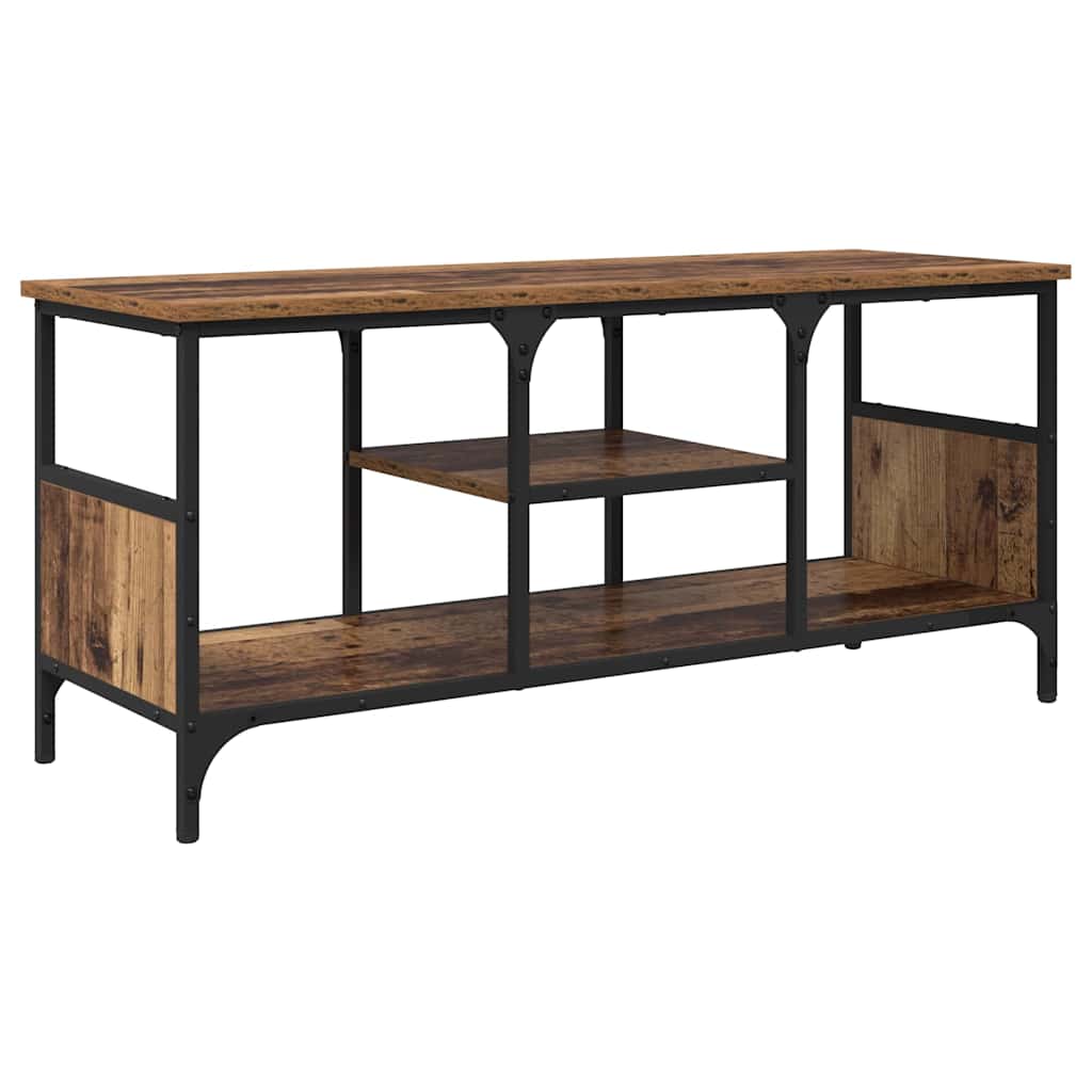 TV-Schränk Altholz 100 x 35 x 45 cm Verbundholz und Eisen