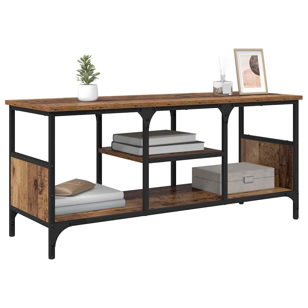 TV-Schränk Altholz 100 x 35 x 45 cm Verbundholz und Eisen