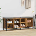 Schuhschrank Altholz 131 x 35 x 50 cm Verbundholz und Eisen