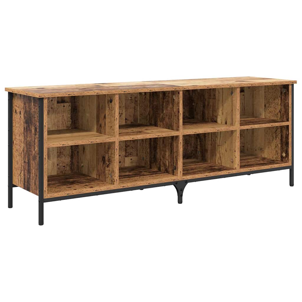 Schuhschrank Altholz 131 x 35 x 50 cm Verbundholz und Eisen