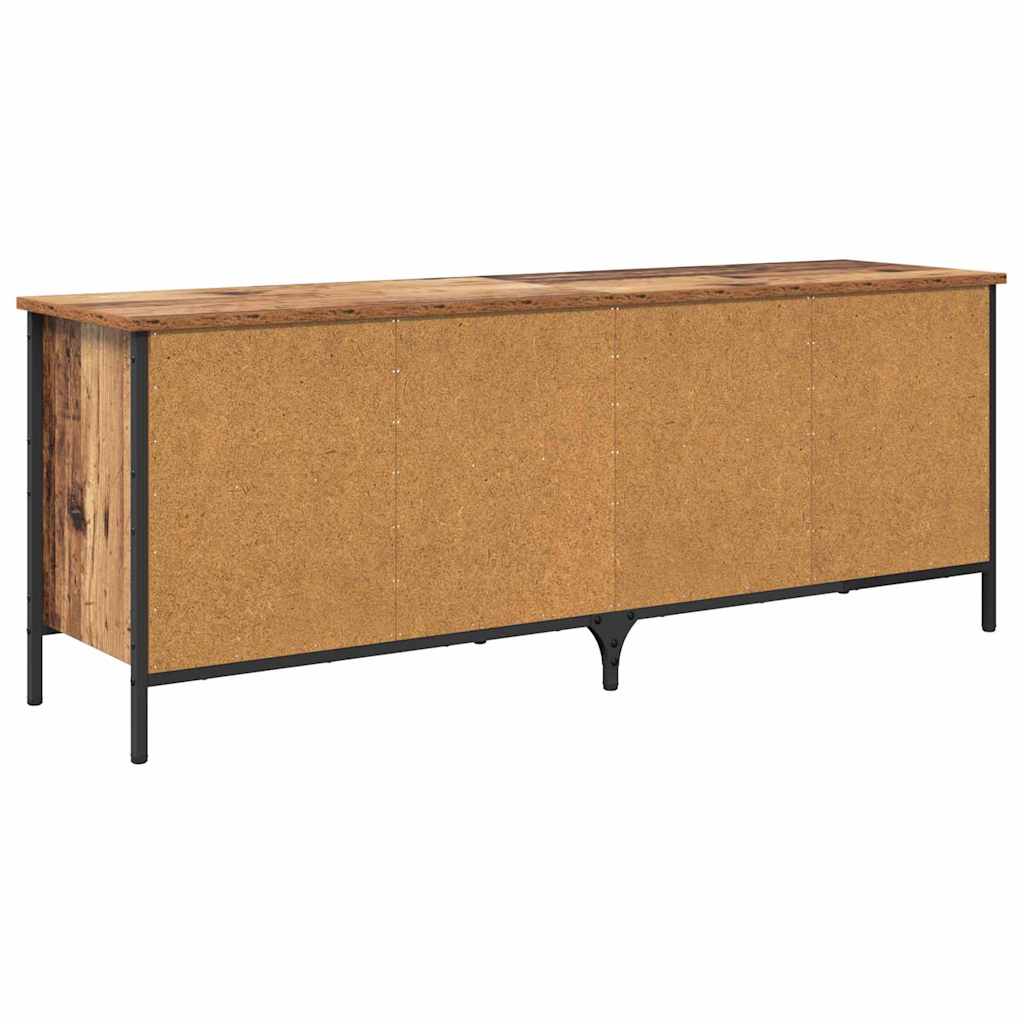 Schuhschrank Altholz 131 x 35 x 50 cm Verbundholz und Eisen