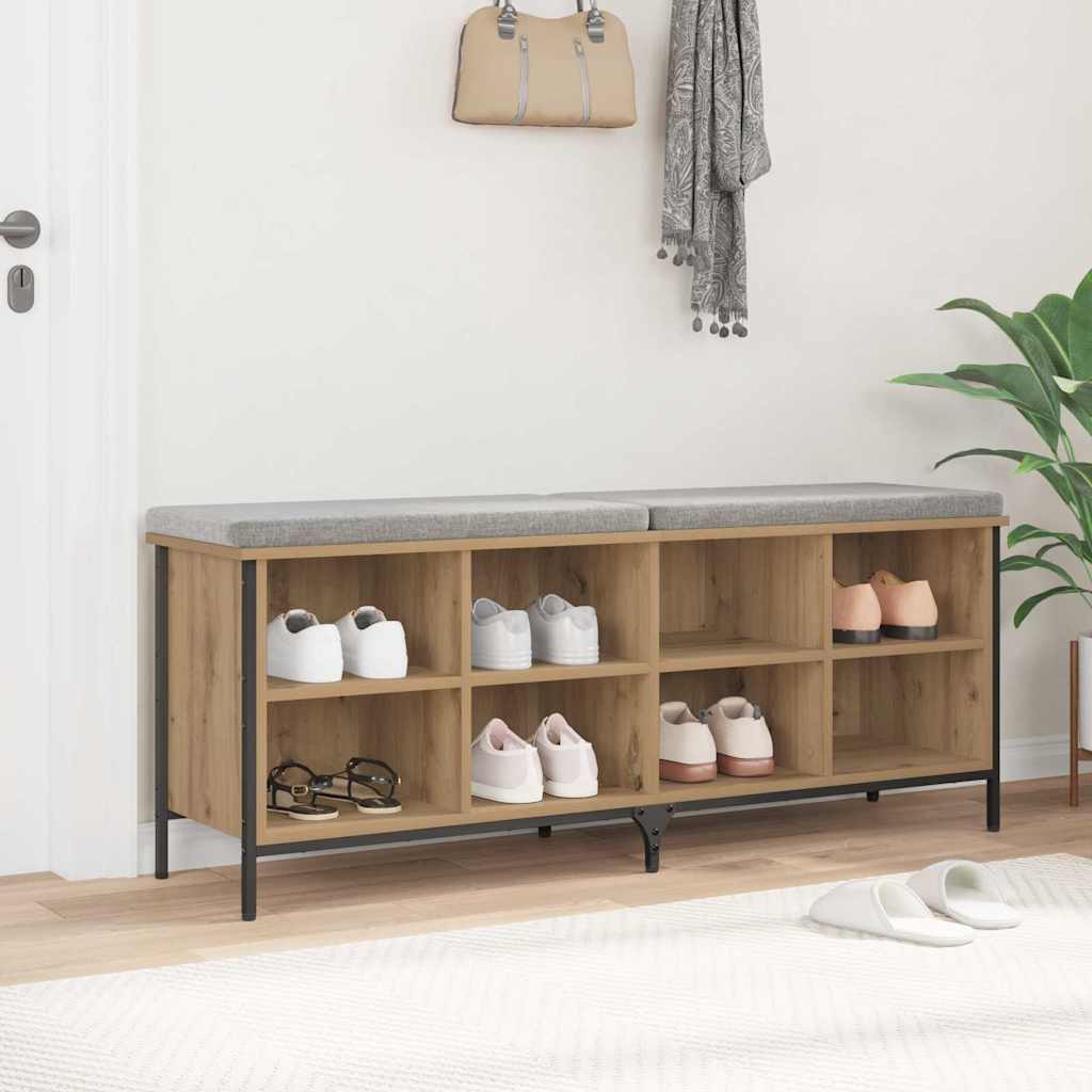 Schuhschrank mit Regal Artisan-Eiche 131 x 35 x 50 cm