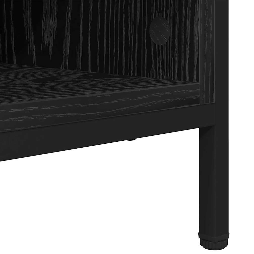 Schuhschrank mit Regal Schwarz Eichen-Optik 131 x 35 x 50 cm