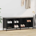 Schuhschrank mit Regal Schwarz Eichen-Optik 131 x 35 x 50 cm