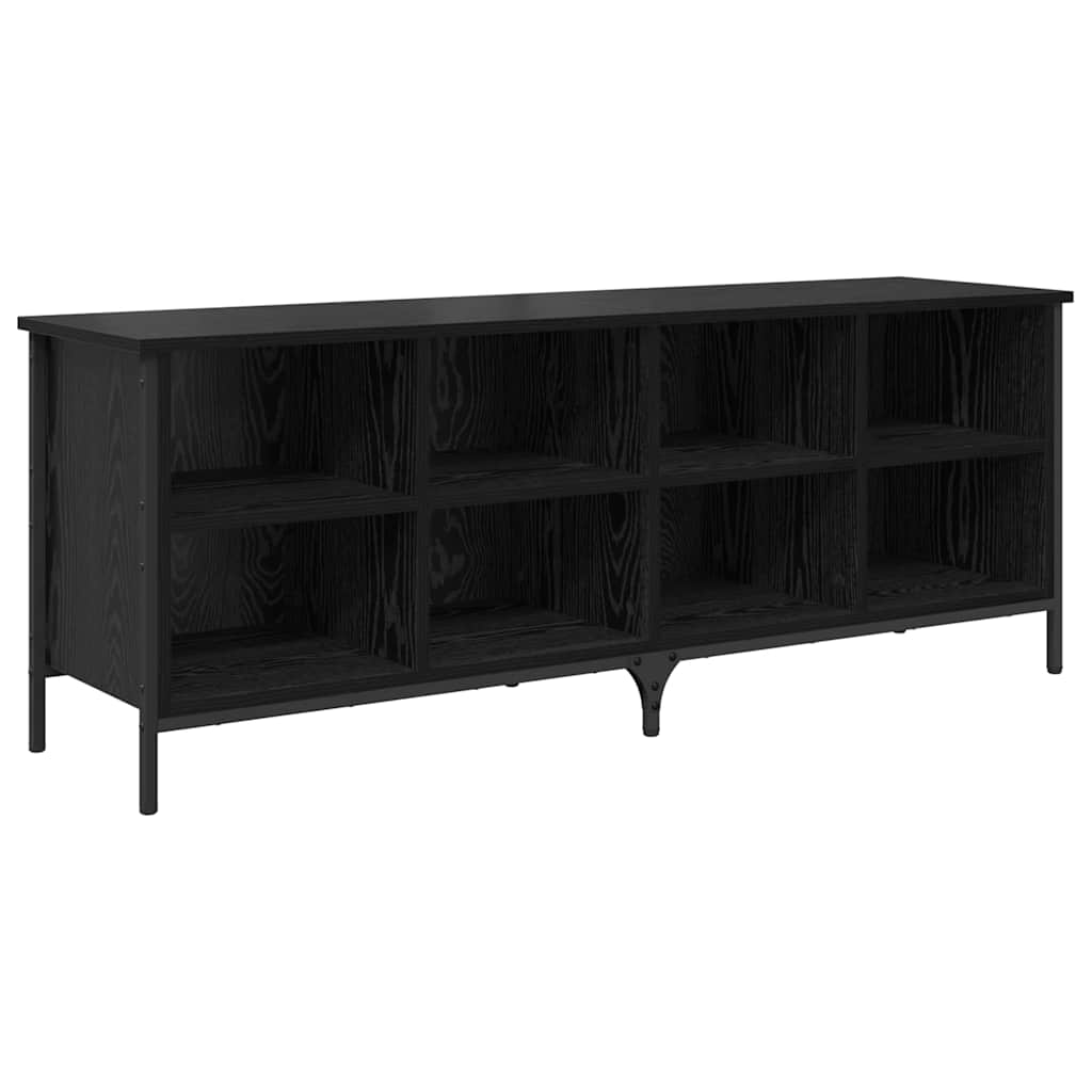 Schuhschrank mit Regal Schwarz Eichen-Optik 131 x 35 x 50 cm