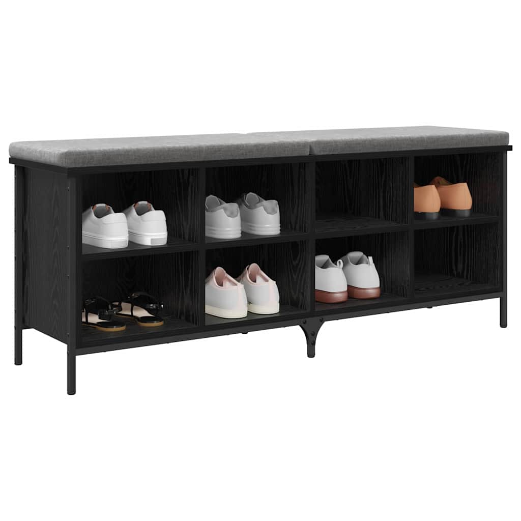 Schuhschrank mit Regal Schwarz Eichen-Optik 131 x 35 x 50 cm