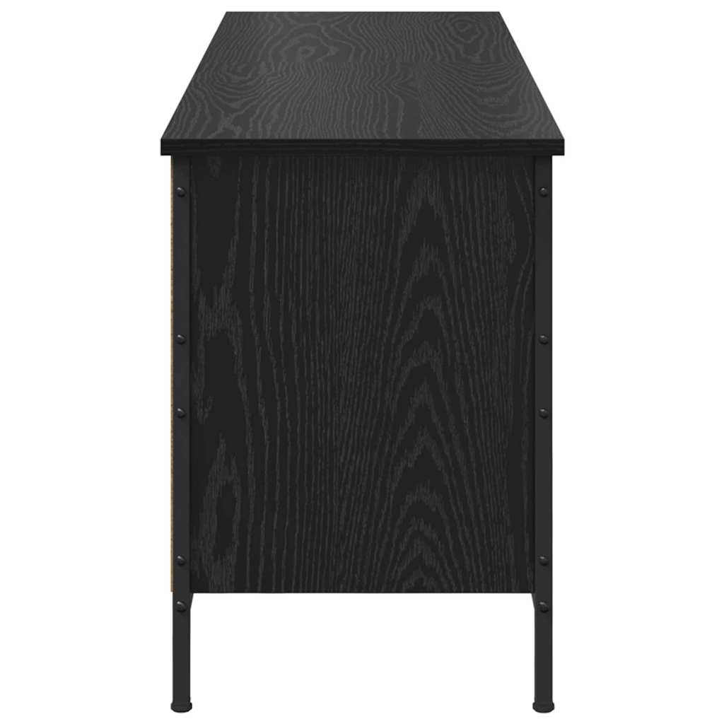 Schuhschrank mit Regal Schwarz Eichen-Optik 131 x 35 x 50 cm