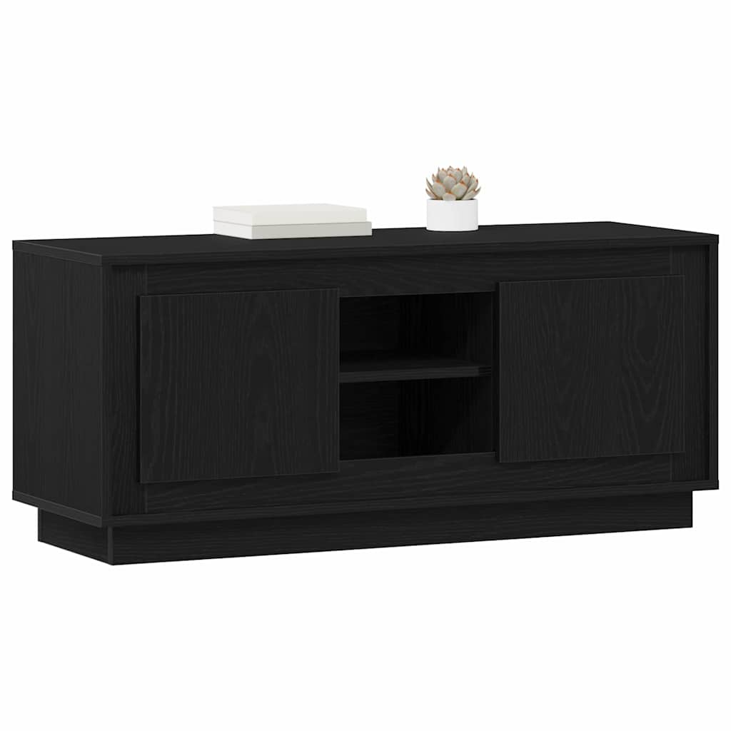 TV-Schränk Schwarz Eichen-Optik 102 x 35 x 45 cm Holzwerkstoff