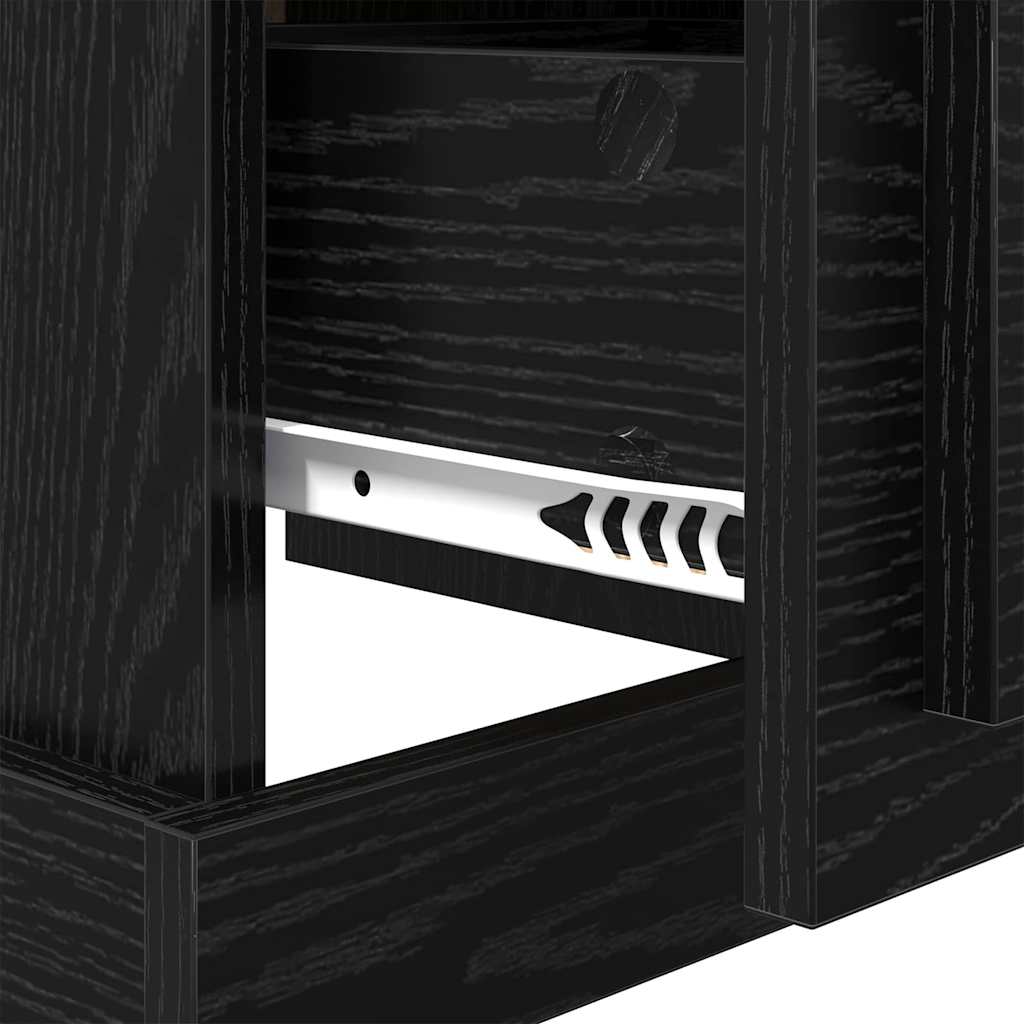 Nachttisch 2 pcs Schwarz Eichen-Optik 39 x 39 x 47,5 cm
