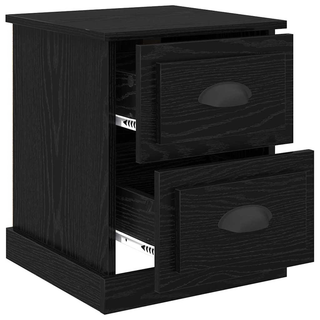 Nachttisch 2 pcs Schwarz Eichen-Optik 39 x 39 x 47,5 cm