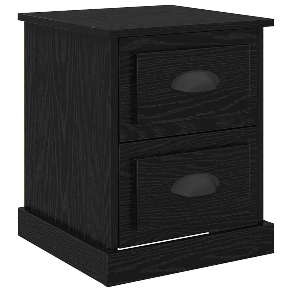Nachttisch 2 pcs Schwarz Eichen-Optik 39 x 39 x 47,5 cm