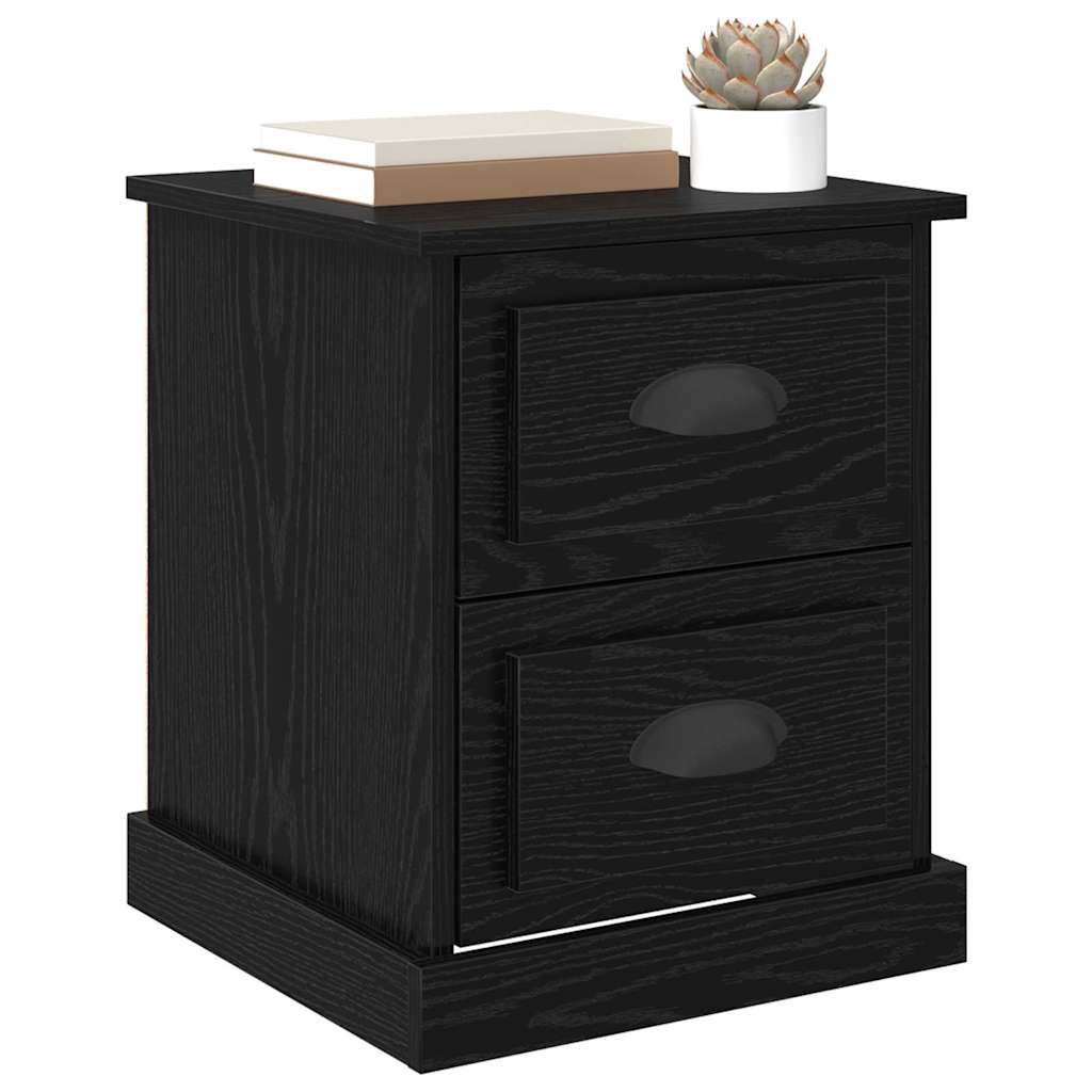 Nachttisch 2 pcs Schwarz Eichen-Optik 39 x 39 x 47,5 cm