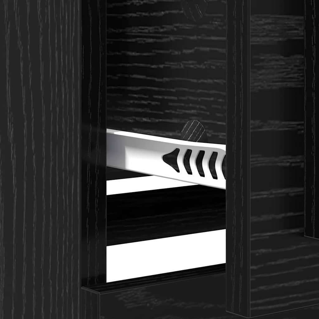 Sideboard Schwarz Eichen-Optik 70 x 35,5 x 67,5 cm