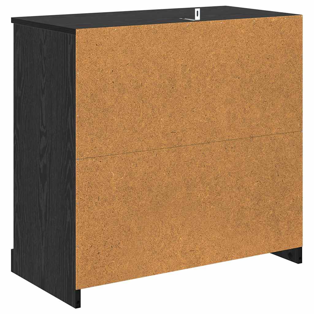 Sideboard Schwarz Eichen-Optik 70 x 35,5 x 67,5 cm