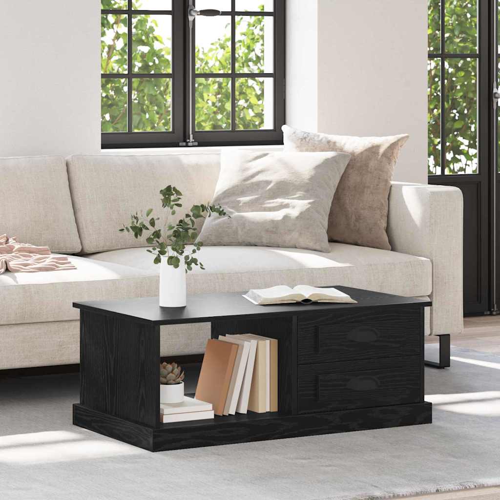 Couchtisch Schwarz Eichen-Optik 90 x 50 x 35 cm Holzwerkstoff