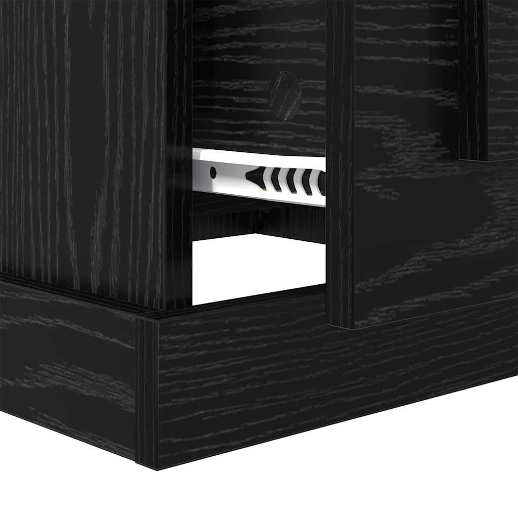 Couchtisch Schwarz Eichen-Optik 50 x 50 x 35 cm Holzwerkstoff