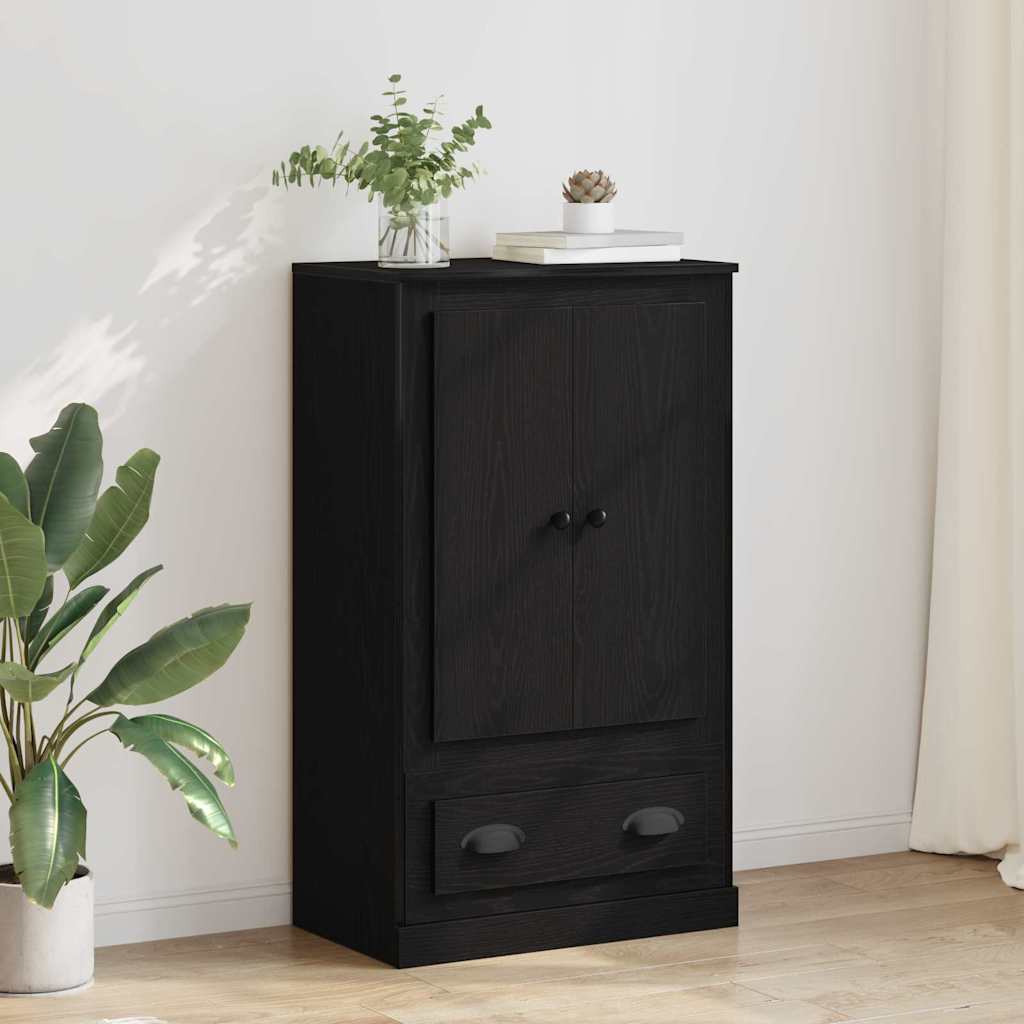 Highboard Schwarz Eichen-Optik 60 x 35,5 x 103,5 cm