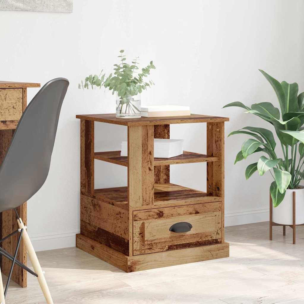 Nachttisch mit Schubladen Altholz 50 x 50 x 60 cm Holzwerkstoff