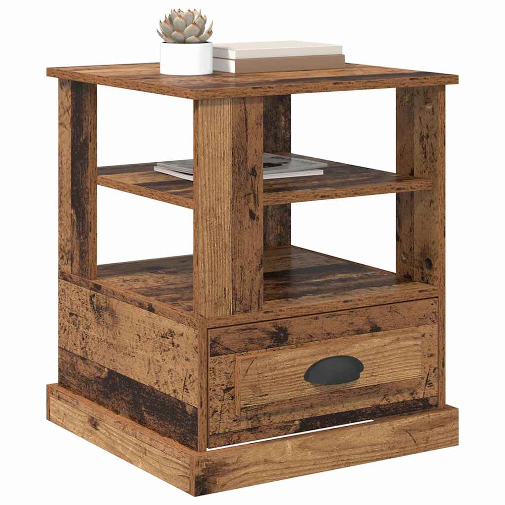 Nachttisch mit Schubladen Altholz 50 x 50 x 60 cm Holzwerkstoff
