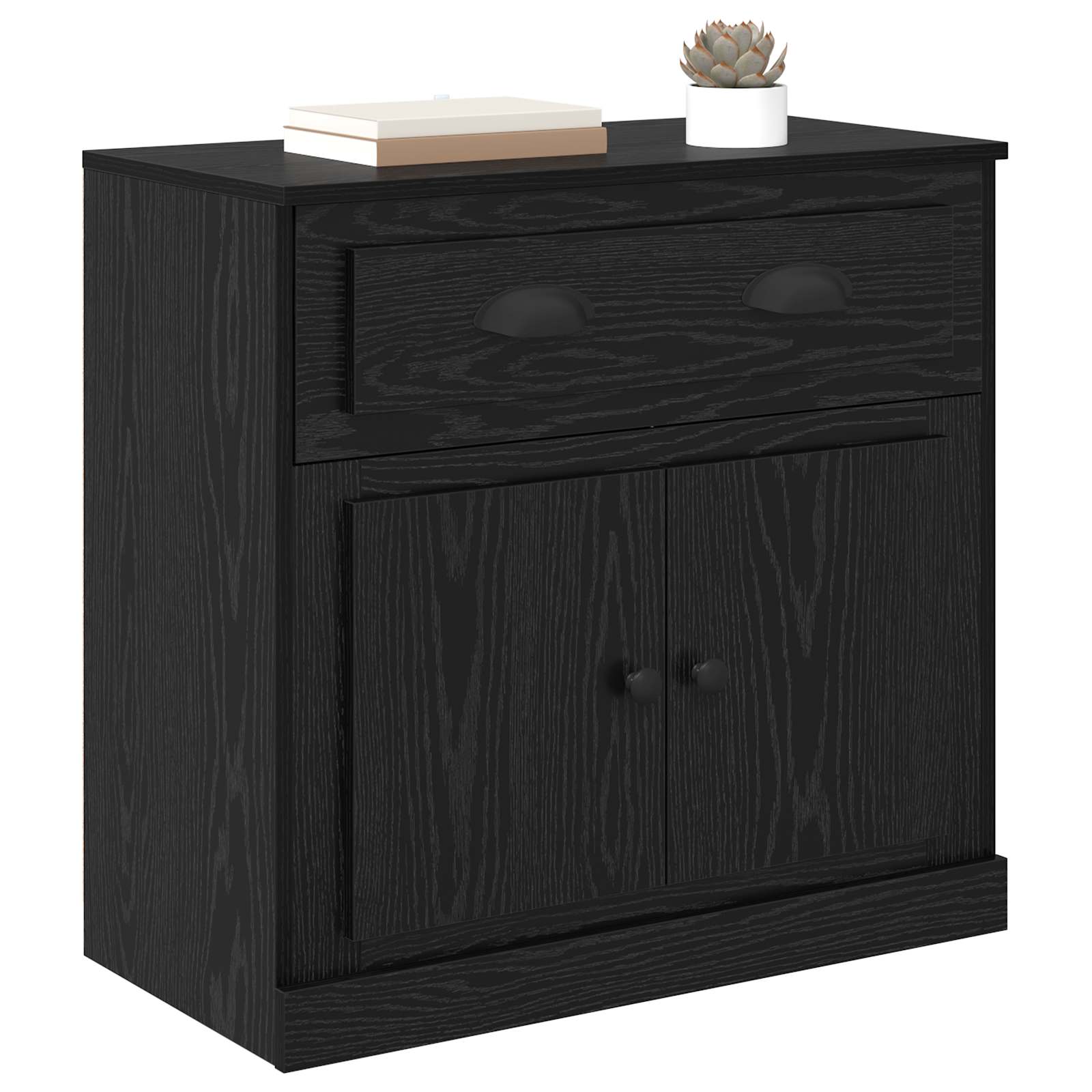 Highboard Schwarz Eichen-Optik 70 x 35,5 x 67,5 cm