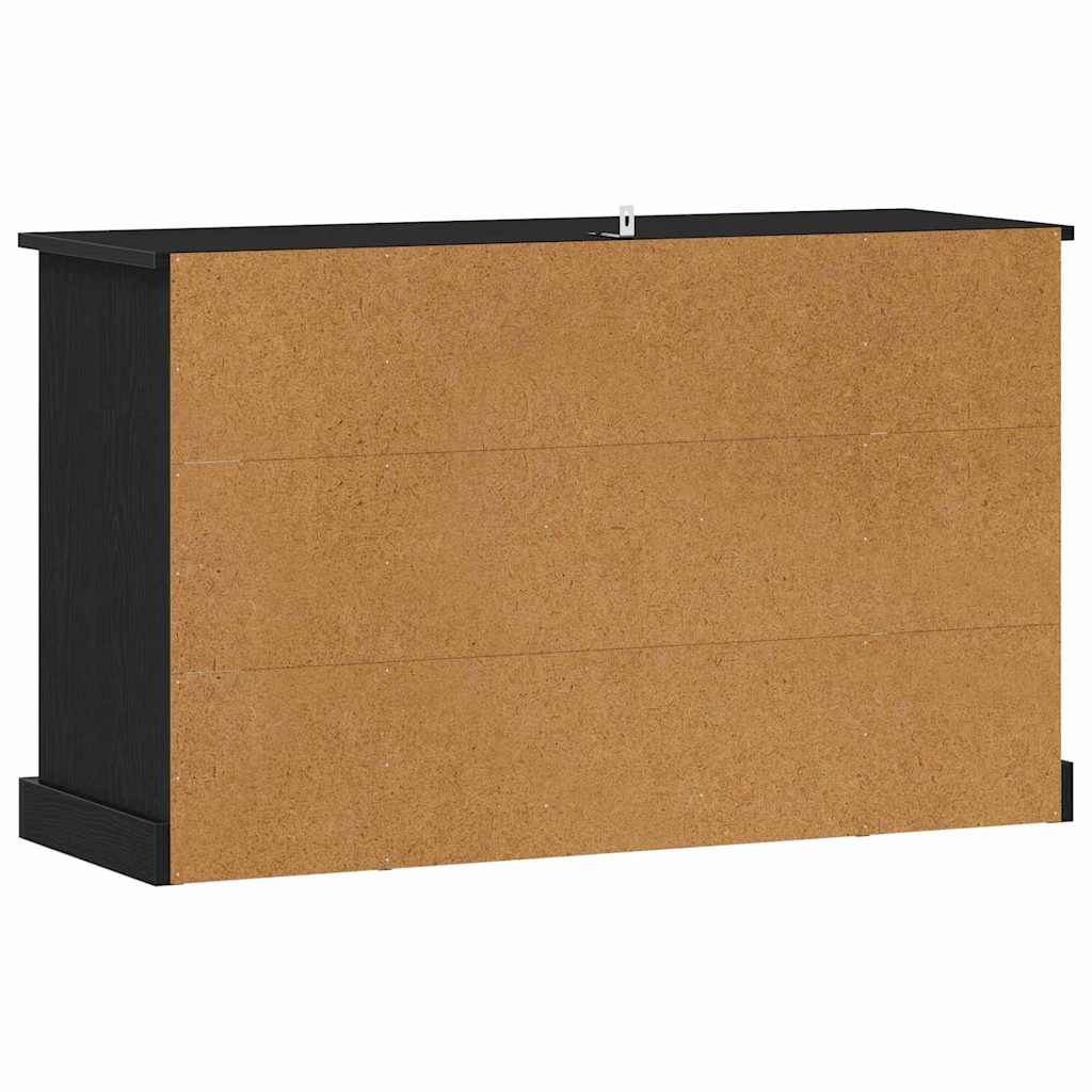 Sideboard Schwarz Eichen-Optik 100 x 35,5 x 60 cm Holzwerkstoff