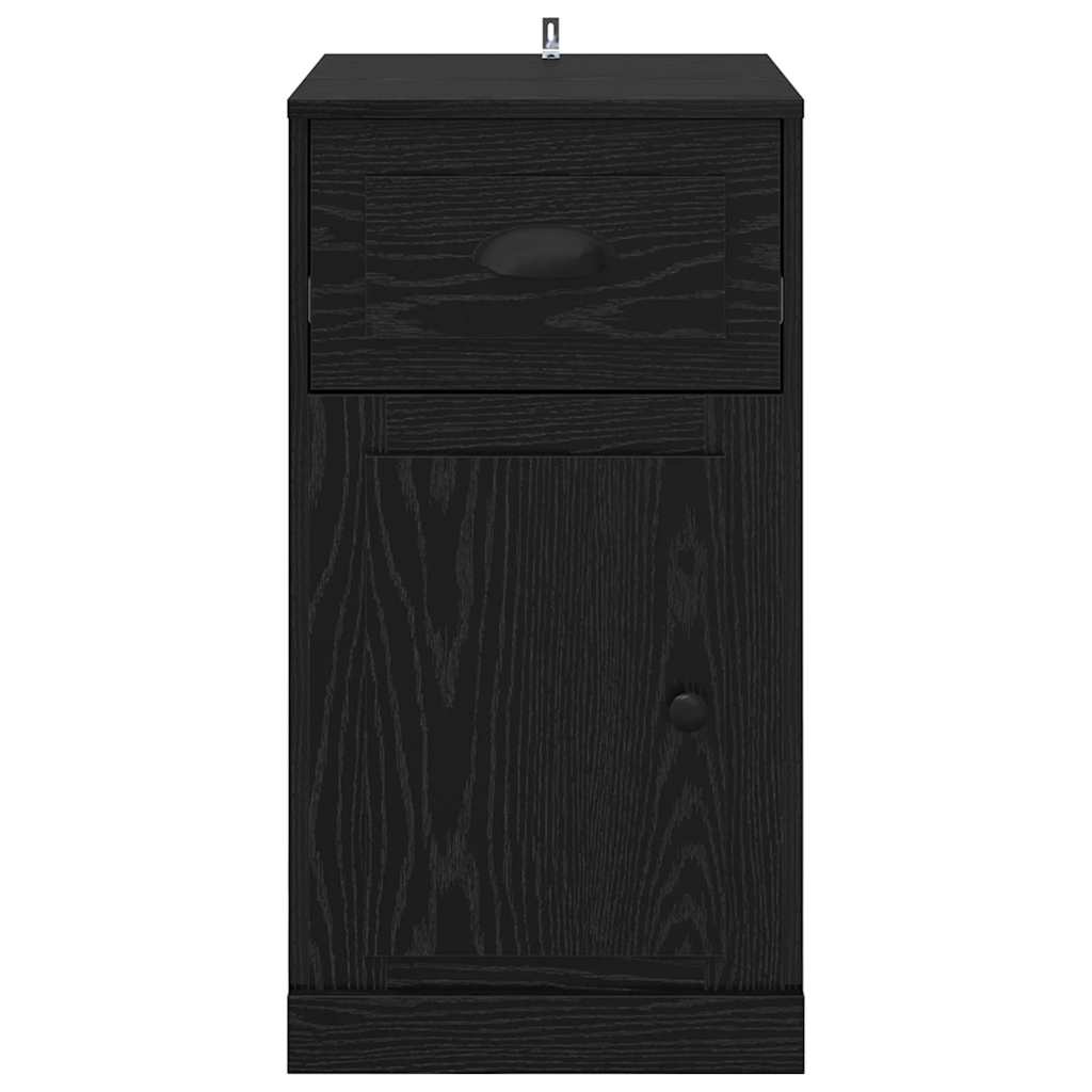 Seitenschrank Schwarz Eichen-Optik 40 x 50 x 75 cm