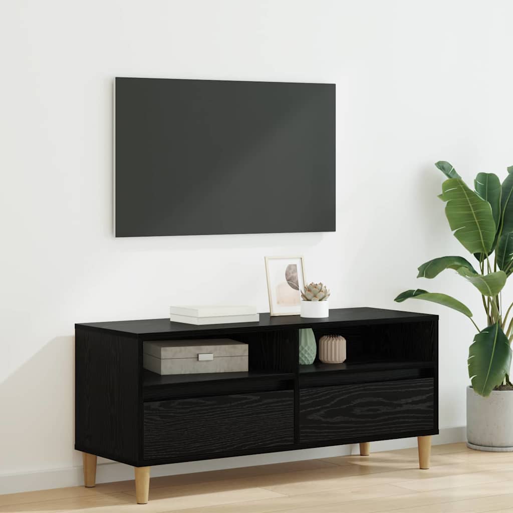 TV-Schränk Schwarz Eichen-Optik 100 x 34,5 x 44,5 cm