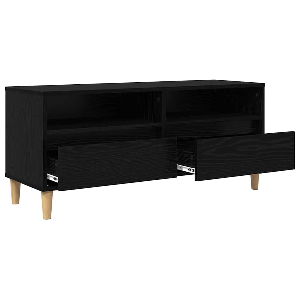 TV-Schränk Schwarz Eichen-Optik 100 x 34,5 x 44,5 cm
