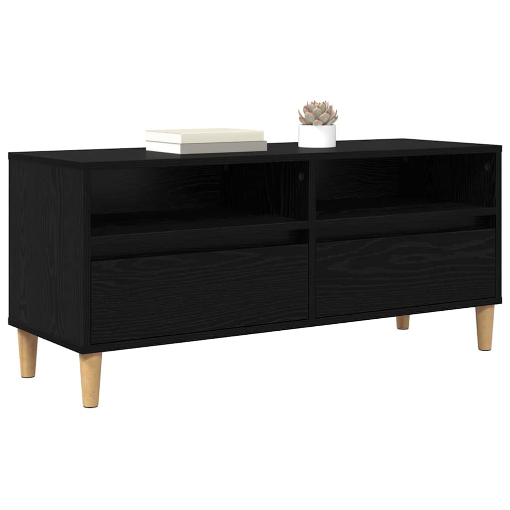 TV-Schränk Schwarz Eichen-Optik 100 x 34,5 x 44,5 cm